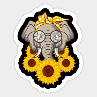 Elephant With Sunflower Gift Sticker